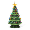 Milltown Merchants Ceramic Christmas Tree - Tabletop Christmas Tree With Lights - (11.5' Medium Green Christmas Tree/Multicolored Lights) - Lighted Vintage Ceramic Tree