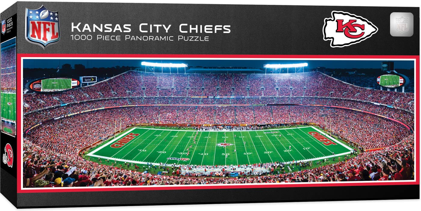 Masterpieces 1000 Piece Sports Jigsaw Puzzle - Nfl Kansas City Chiefs Center View Panoramic - 13''X39''