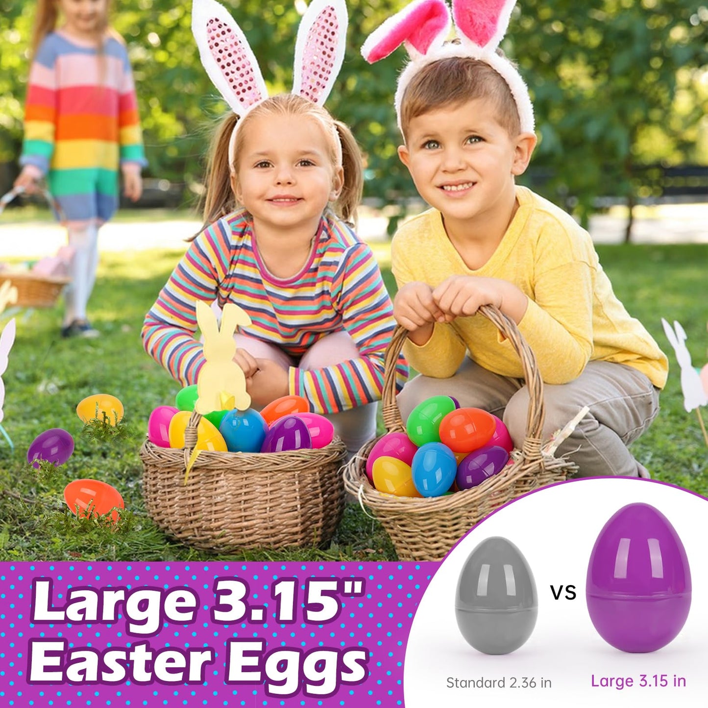 Kafka 72 Pcs Plastic Easter Eggs, 3.15'' Fillable Easter Eggs For Easter Hunt, Basket Stuffers Fillers, Classroom Prize Supplies