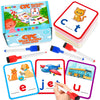 Kmuysl Learning Toys For 2 3 4 5 Years Olds Boys Girls, Short Vowel Spelling Flashcards, Cvc Sight Words Handwriting Cards, Learn To Write Phonics Flash Cards, Presschool Educational Toy For Kids