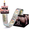 Meiidoshine Sweet 21St Birthday Money Box For Cash Gift, Surprise Pull Out Money Gift Box With 100Pcs Transparent Bags - Fun Way