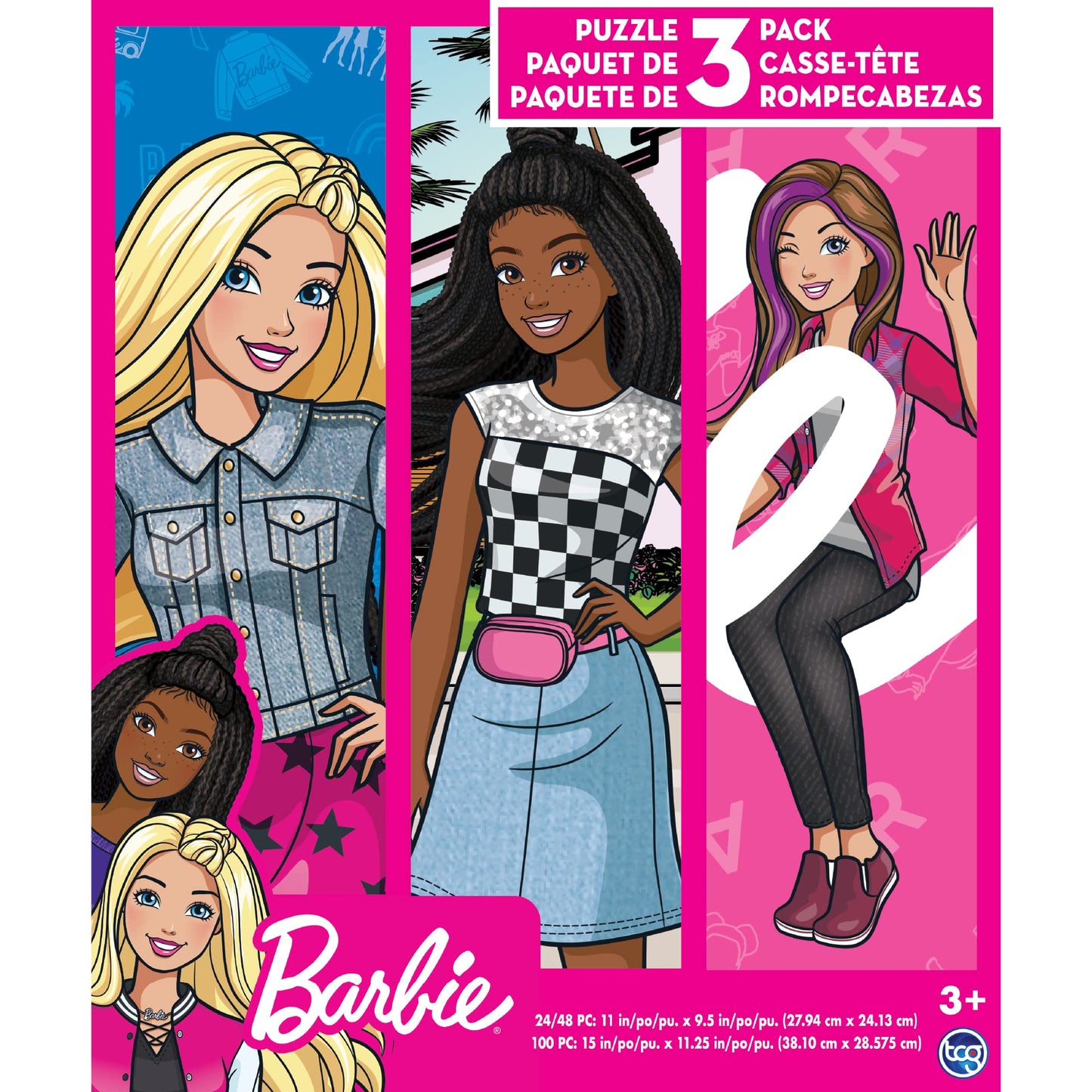 Barbie - 3 In 1 Jigsaw Puzzles For Kids. Great Birthday & Educational Gifts For Boys And Girls. Colorful Pieces Fit Together Perfectly. Great Preschool Aged Learning Gift.