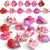 2 Inch Valentine Rubber Duckies With Valentine'S Day Gift Cards Heart Ducks Love Small Rubber Ducks Cute Duck Bath Tub Pool Toys