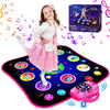 JAMLAMQ Pink Dance Mat Toys for Ages 5-12, Bluetooth Electronic Dance Pad for Kids, Perfect Birthday Gifts for Girls