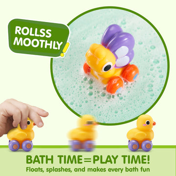 JOYIN Animal Cartoon Cars, Soft Rubber Toy Car Set, Mini Vehicles, Bath Toy Car for Toddlers, Gift for Boys and Girls Christmas