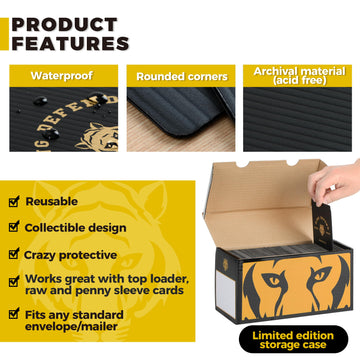 110 Pack Ding Defend Trading Card Shipping Protectors Hard Plastic Card Slab - Tiger Design Card Guard For Collectible Cards, Ca