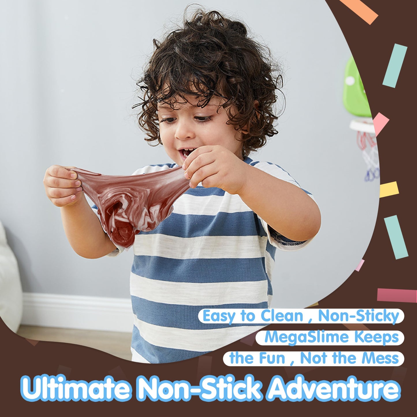 JOYIN Cocoa Mousse Cake Bear Slime - Soft, Non-Sticky, Mess-Free, Stress Relief Butter Slime Toys for Kids Classroom Reward, Boy