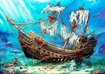 Anatolian Puzzle - Shipwreck Sea, 1500 Piece Jigsaw Puzzle, #4558 (Ana4558) Multicolor