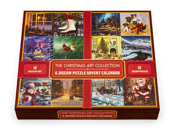 Unique Jigsaw Puzzle Advent Calendar 2024 – Collection Of Twelve 100-Piece Puzzles, 12 Days Of Xmas Holiday Countdown, Fun For Kids, Adults And Family, Licensed Artwork From 12 Well-Known Artists