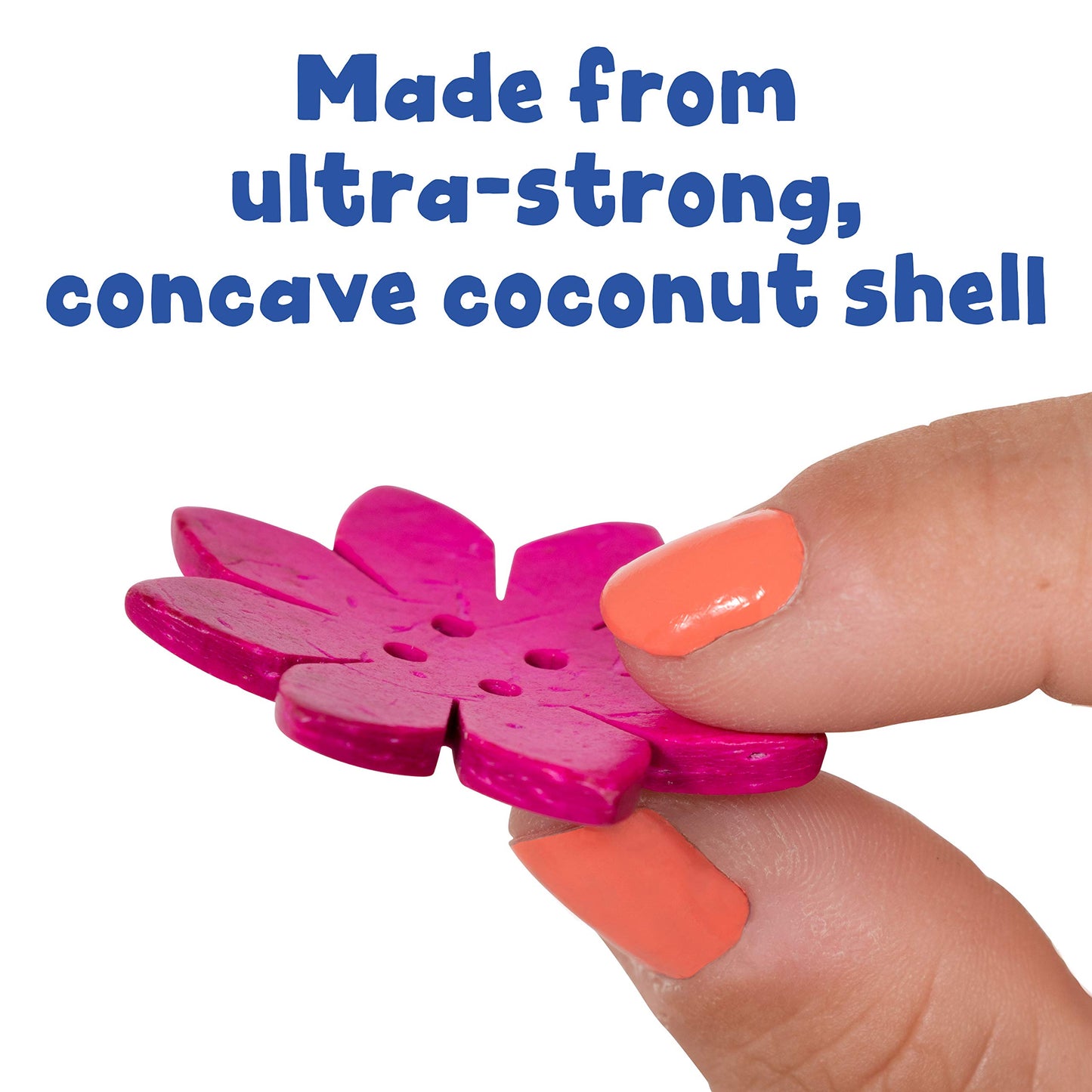 Ready 2 Learn Coconut Flowers - Set Of 50 - 6 Shapes - 5 Colors - Natural, Hand Made Counters For Kids - Use For Crafts And Jewl