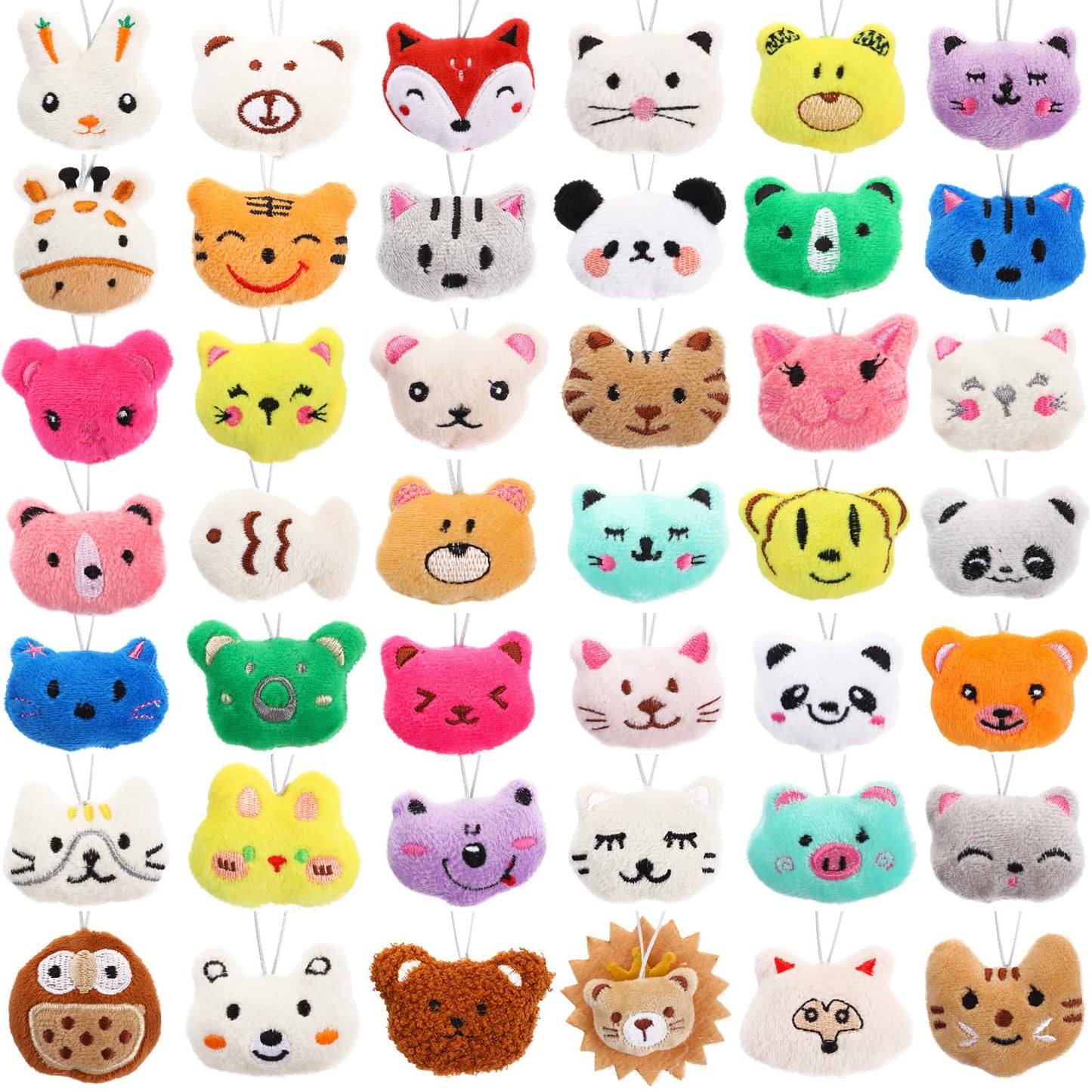 Sumind 42 Pcs Mini Plush Animals Toys Set, Cute Small Stuffed Animal Plush Keychain Decorations For Easter Themed Party Favors, Carnival Prizes, Rewards, Goodie Bags Filler(Lovely Style)