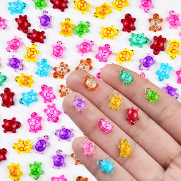 100 Pieces Tiny Turtles for Crafts Luminous Mini Resin Turtles Dollhouse Miniatures Mini Animals for Fairy Garden Micro Landscap