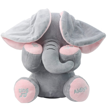 Aidiya Elephant Stuffed Animals Baby Gifts Peluches Ear Interactive Elephant Talking Singing Plush Toys For Girls Boys Gift Adju
