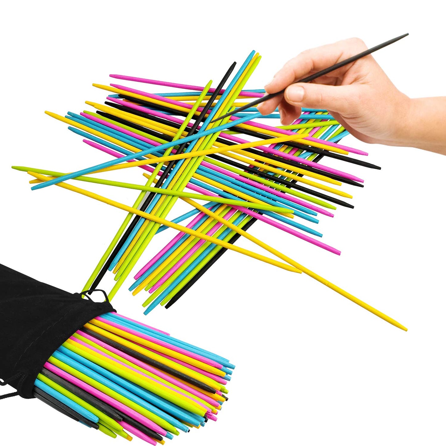 Codohi 90Pcs Bamboo Pick Up Sticks Bamboo Classic Game 7.5 Inch Long Pick-Up-Sticks Fun Family Game - Nostalgic Games