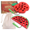 Klt Lacing Toy For Toddlers, Wooden Threading Toys, 1 Apple And 1 Watermelon With Bag, Educational And Learning Montessori Activity For Baby And Kids, Great Car And Plane Puzzle Travel Games