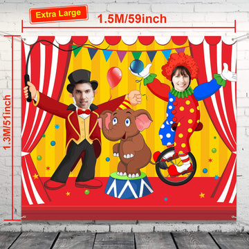 Blulu Carnival Backdrops for Party Circus Decorations 59 x 51 Inch Carnival Photo Door Banner Circus Theme Carnival Banner Carni