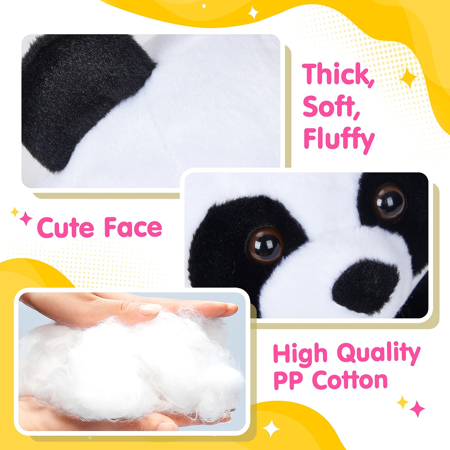 WEWILL LED Panda Stuffed Animal - Soft Plush Toy, 12" Glow in Dark Bedtime Companion for Kids, Cotton, Model YZTF0253