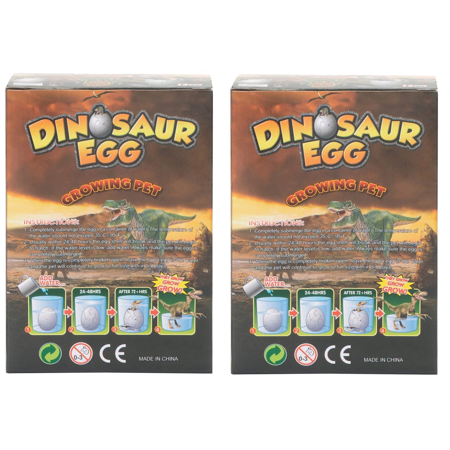 Surprise Growing Dinosaur Hatch Egg Kids Novelty Toy- Pack Of 2