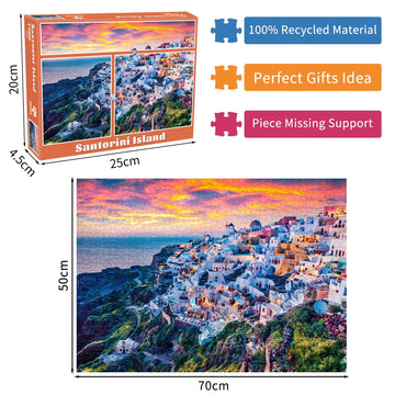 Santorini Island Jigsaw Puzzles 1000 Pieces For Adults Greek Resort Oia 1000 Piece Jigsaw Puzzles For Adults