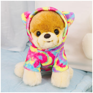 GUND Boo Plush Pomeranian Dog with Rainbow Hoodie, 9” Stuffed Animal for Ages 1 and Up, Adorable Gift, Soft Toy
