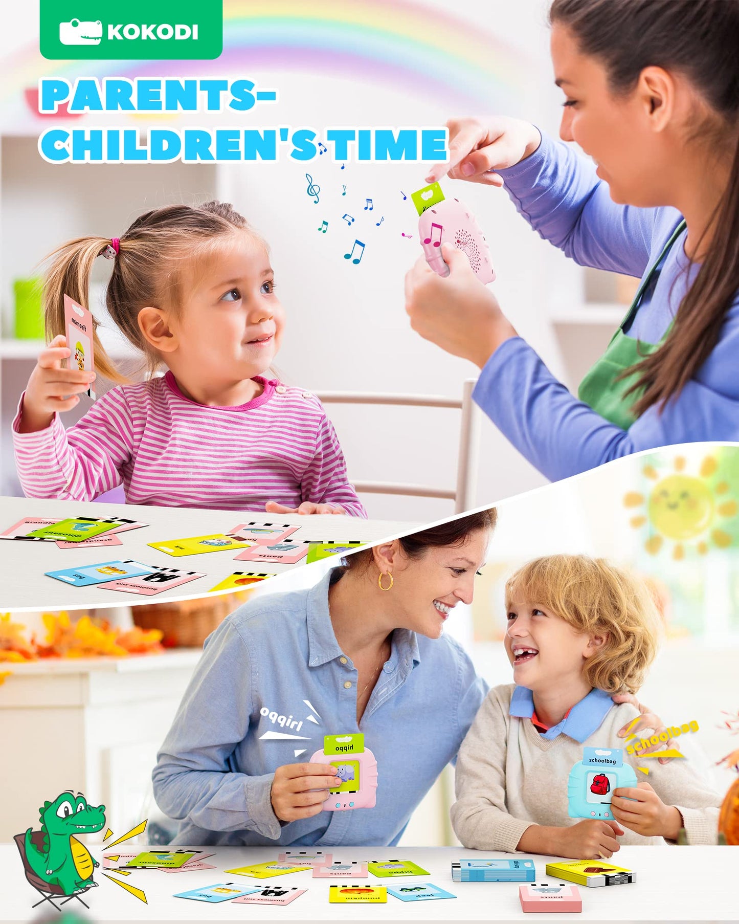 Kokodi Talking Flash Cards For Toddler Girls Toys Age 2-5, Speech Therapy Toys 224 Sight Words Speech Therapy Toys Learning Alphabet Educational Christmas Birthday Gifts For Boys Girls