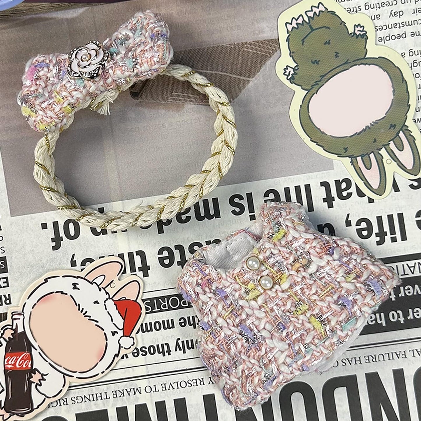 QIUTIMIY Clothes for Doll 17cm Doll Clothes 2-Piece-Set Doll Clothes enhanced Doll Outfit with Accessories-Headwear+Dress(NO Doll Included)