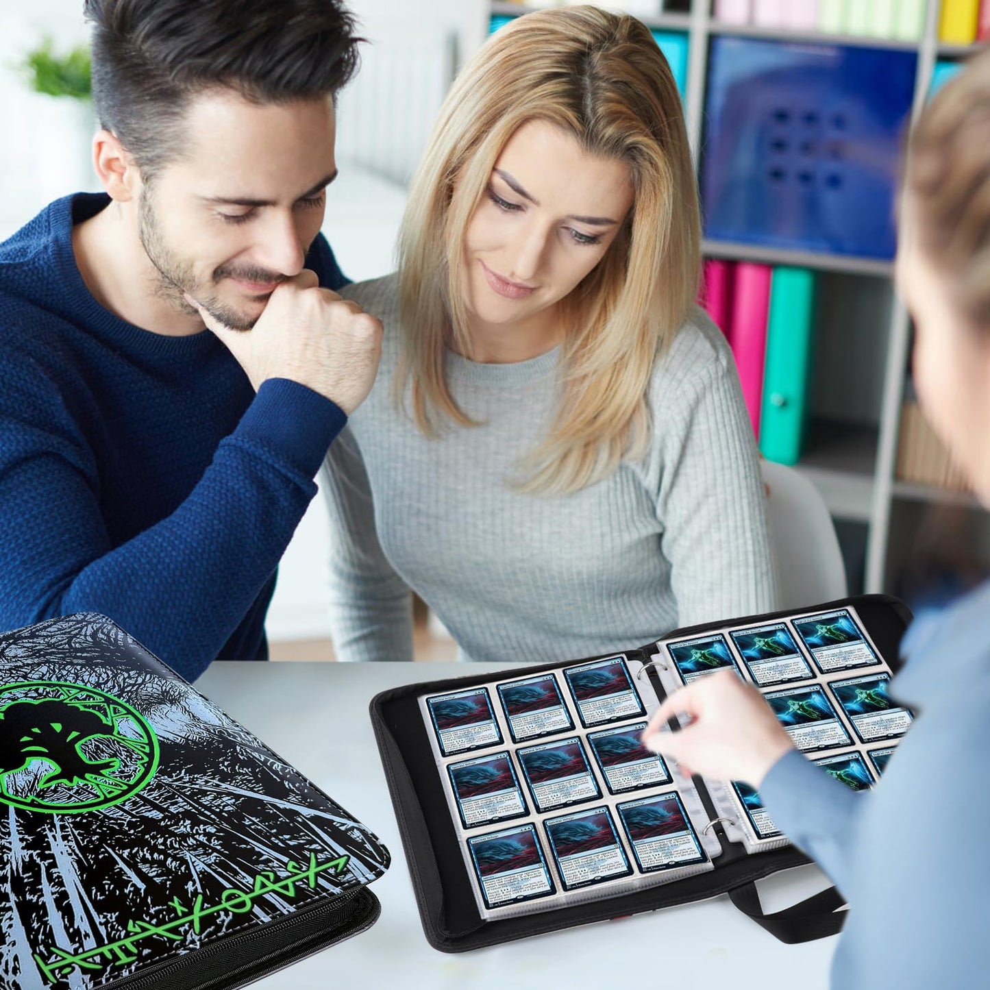 MTGPRO 9 Pocket Card Binder 720 Double Sided Pocket Trading Card Binder enhanced PU Card Collector Album Card Folder for MTG/YGO/PTCG/Game Cards(Green)