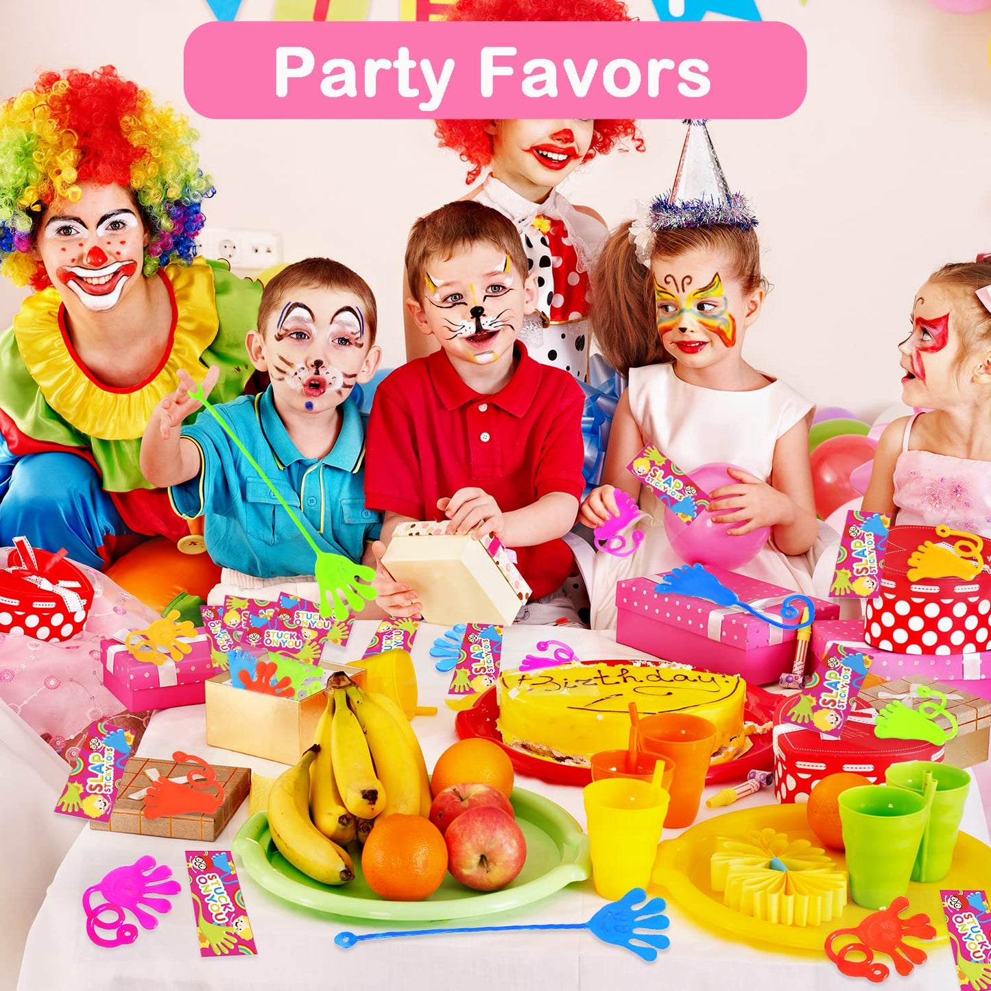 Leetous Bulk Sticky Hands Party Favors Supplies Toys Gifts For Kids (100 Pcs), Halloween Basket Goodie Bag Stuffer Fillers For T