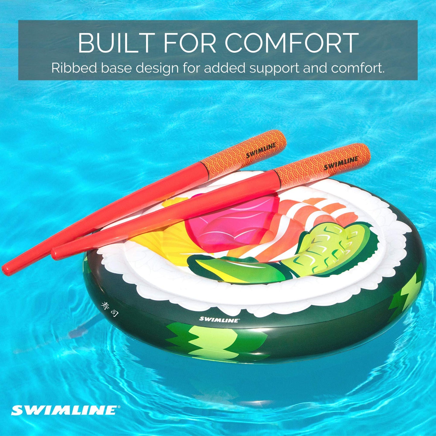 Swimline Futomaki Sushi Floating Island With Doodle Chopsticks Set 60'