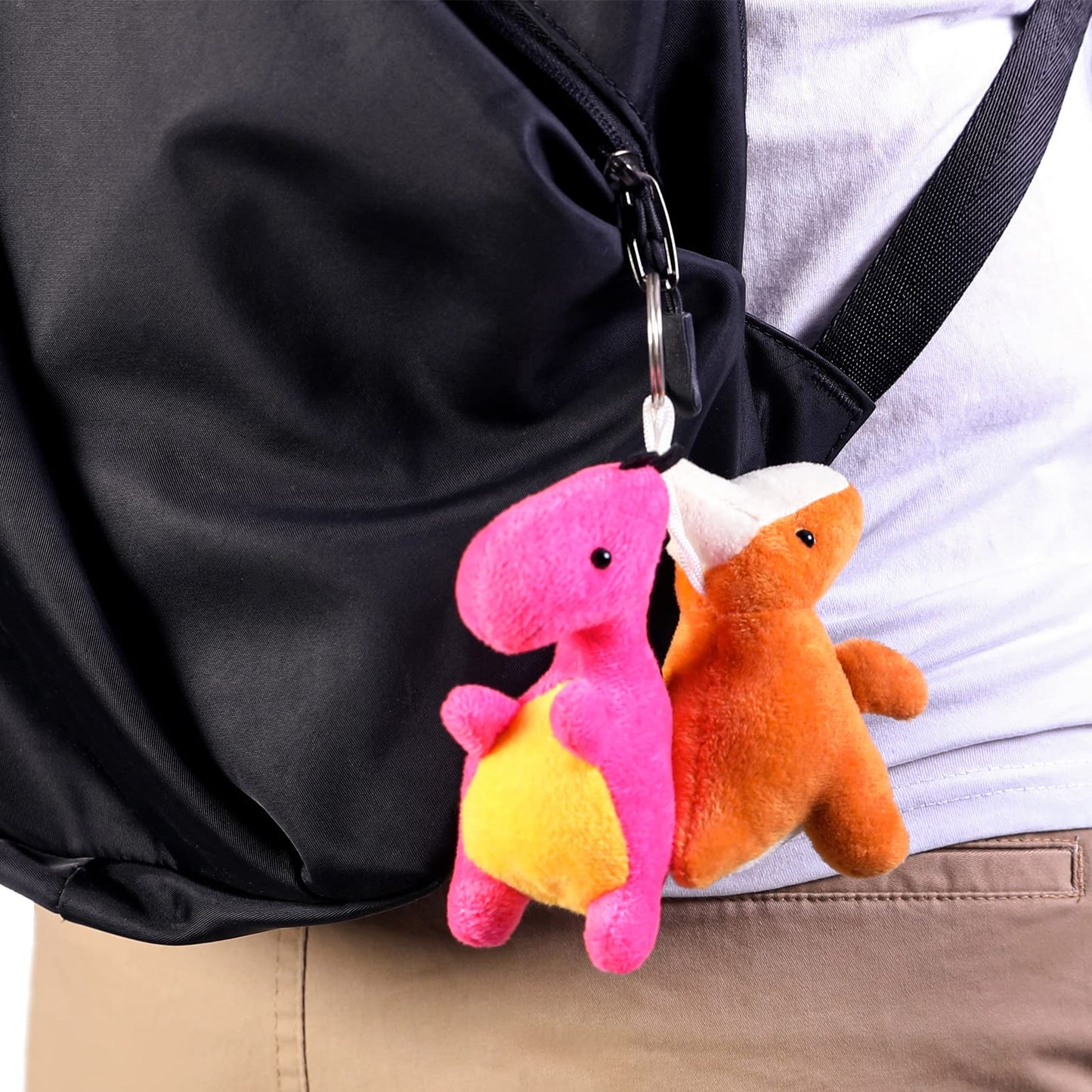 20 Pack Dinosaur Plush Stuffed Set, Mini Animal Cute Dinosaur Figures, Soft Keychain Toy For Kids Toddler Goodie Bag Filler, Doll Machine, Treasure Carnival Prizes Birthday Party Favors Gifts