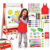 Joyooss Art Easel For Kids Easel For Toddlers, Adjustable Standing Double Sided Toddler Easels Kids Chalkboard Kid Easel With Pa