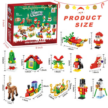 12 Packs Christmas Party Favors Building Blocks Set 6 in 1 Mini Christmas Toys Gift for Kids Ages 6-12 Classroom Prizes Advent Calendar Fillers Stocking Stuffers Gifts for Boys and Girls