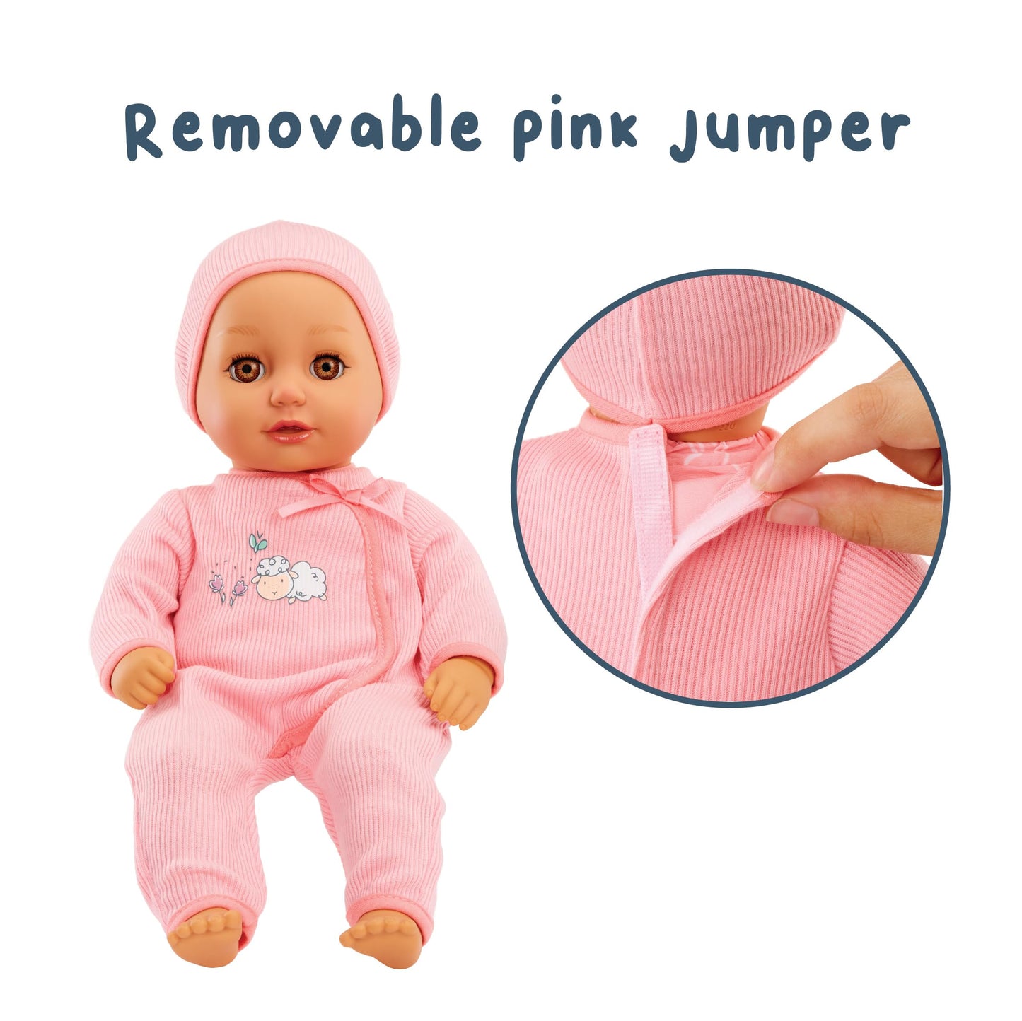 Baby Born My First Baby Ava - Light Brown Eyes: Realistic Soft-Bodied Doll For Kids Ages 1 & Up, Eyes Open & Close, Doll With Bottle