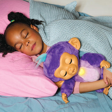Fingerlings Interactive Baby Monkey, Sunny, Purple, 150+ Sounds, 3.14x3.14x4.92 inches, Plastic, Model 3191, Toys for 3 Year