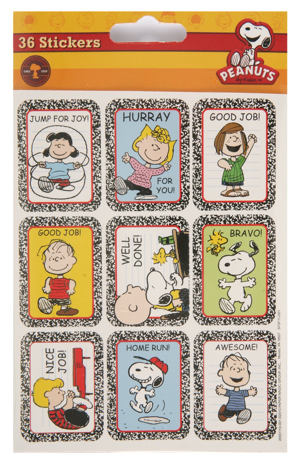 Eureka Peanuts Motivational Stickers