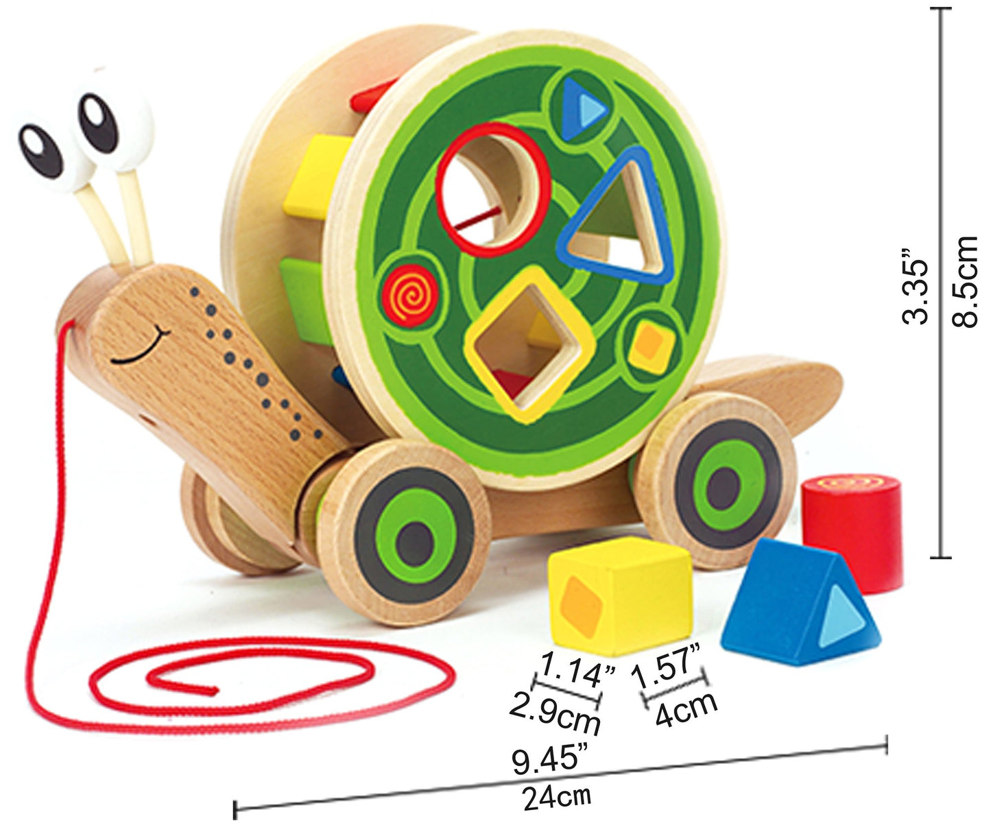 Hape Walk-A-Long Snail Pull Toy |Award Winning Toddler Wooden Push And Pull Toy With Removable Color