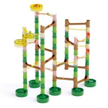 Quercetti Migoga Jungle Marble Run Toy - 110 Piece Set With 12 Colored Marbles And Multi-Start For Simultaneous Launches, Promotes Stem Learning And Building Skills, For Kids Ages 4 Years And Up