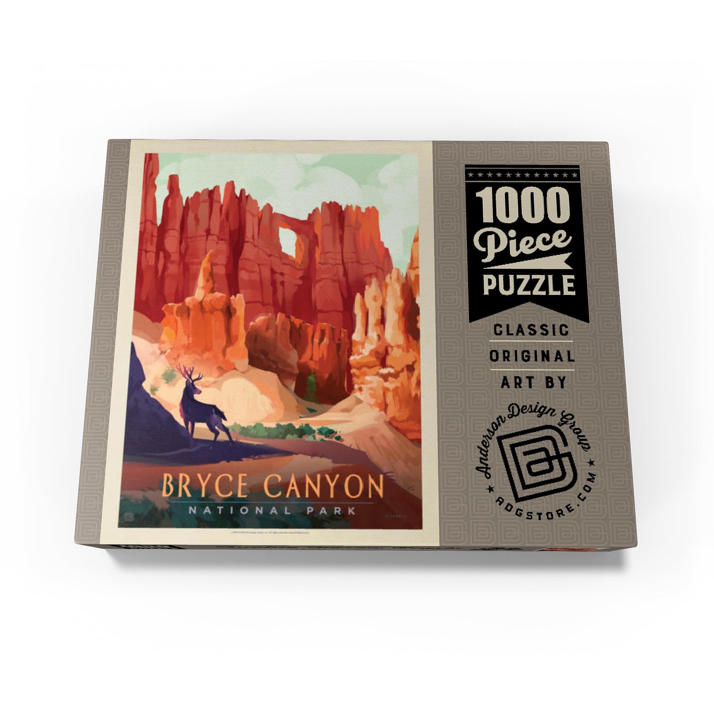 Mypuzzle Bryce Canyon National Park: Mule Deer, Vintage Poster - Premium 1000 Piece Jigsaw Puzzle For Adults