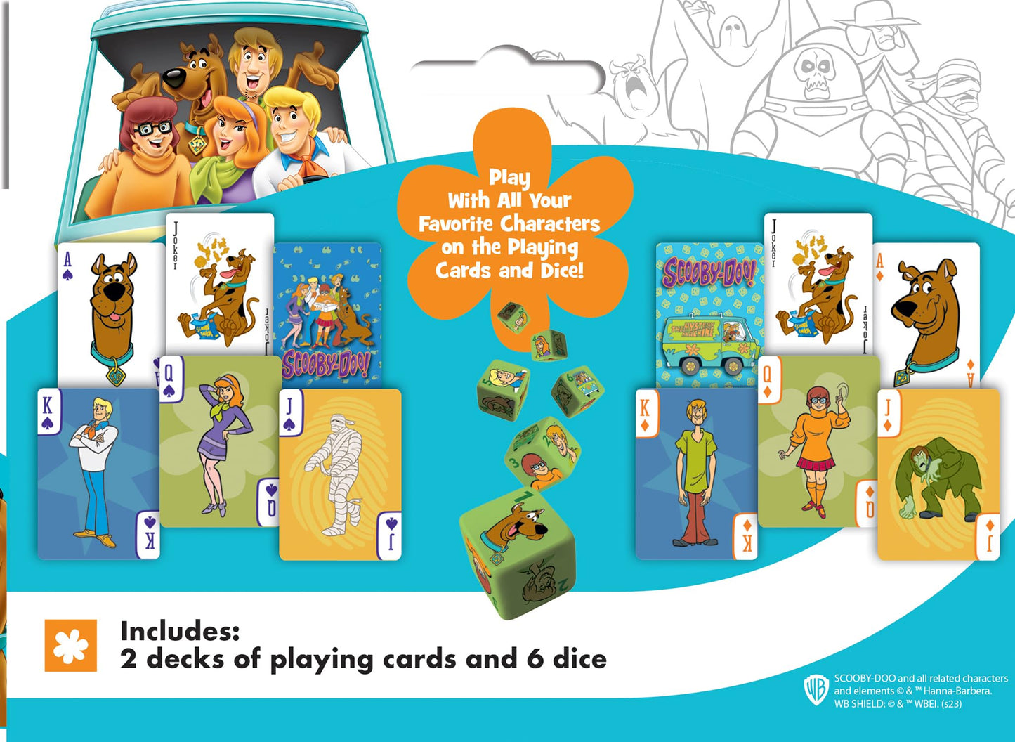 MasterPieces Scooby Doo 2-Pack Playing Cards & Dice Set
