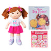 Martloop Best Big Sister Doll Bundle - Includes Doll, Book, And Stickers - Perfect Sibling Gift From Baby Or Toddler, 3 Piece Bu
