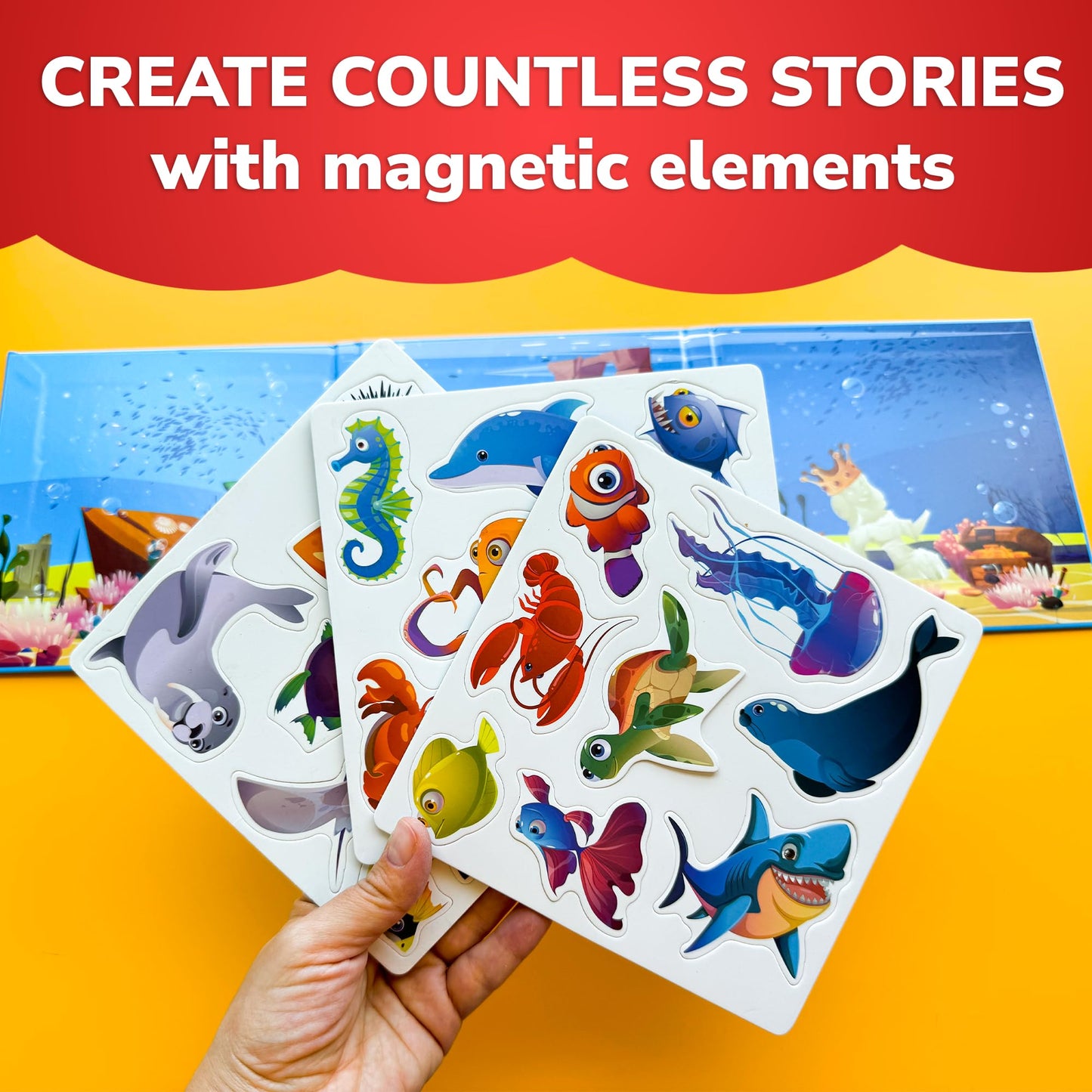 Quokka Travel Magnetic Puzzles For Toddlers 1-3 - 20+Pcs Sea Game With Playbook - Fun Travel Game Toy For Kids Ages 3-5 - Strong