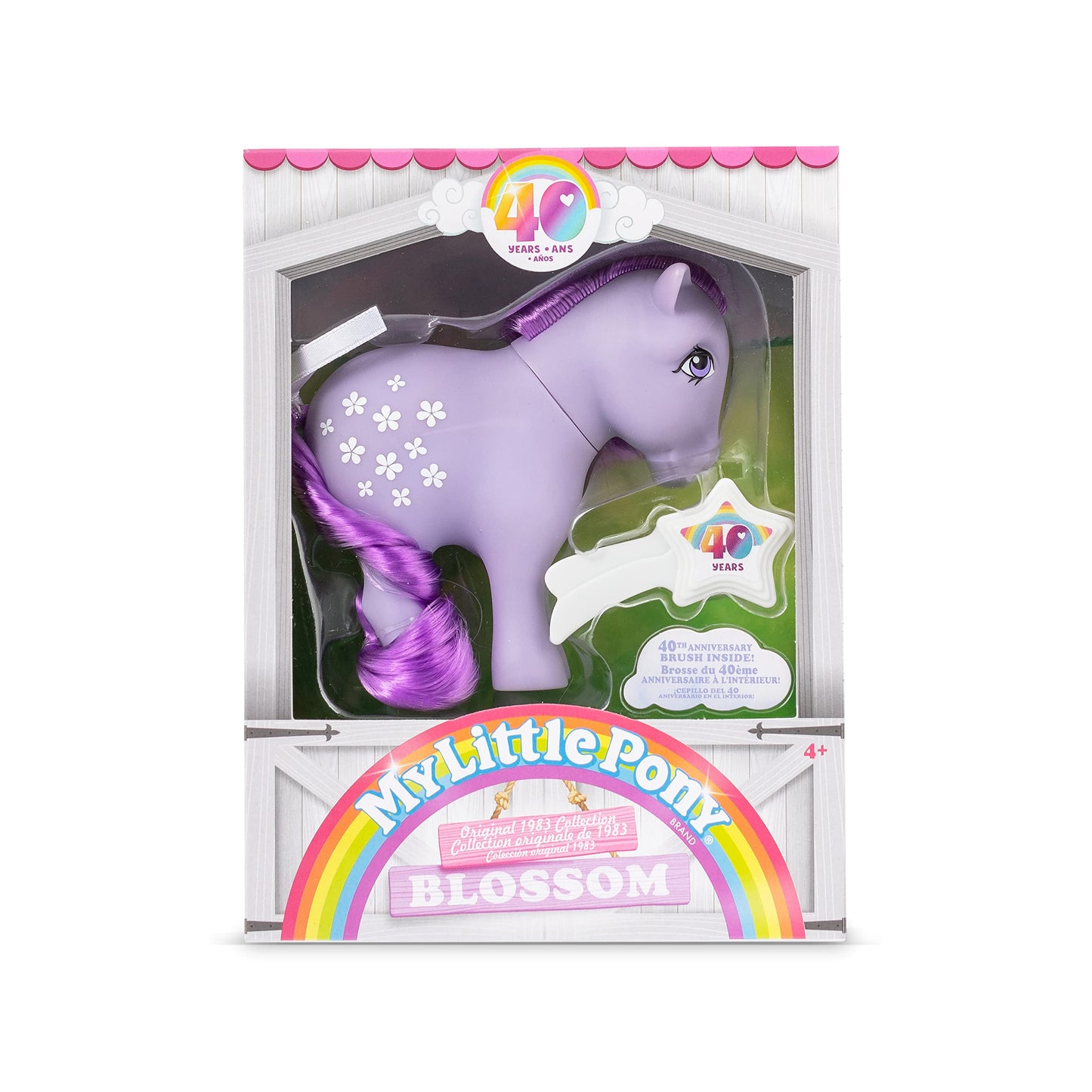 My Little Pony, 40Th Anniversary 4-Inch Blossom, Original 1983 Collection, Long, Brushable Mane And Tail, Action Figure, Great For Kids, Toddlers, Girls, Ages 4+