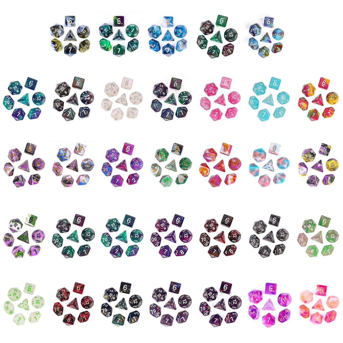 HDdais Mystery Dice Set, 7PCS Polyhedral Dice Set D&D Random Pattern, Various Styles, DND Dice Blind Bag Acrylic Dice for Role P