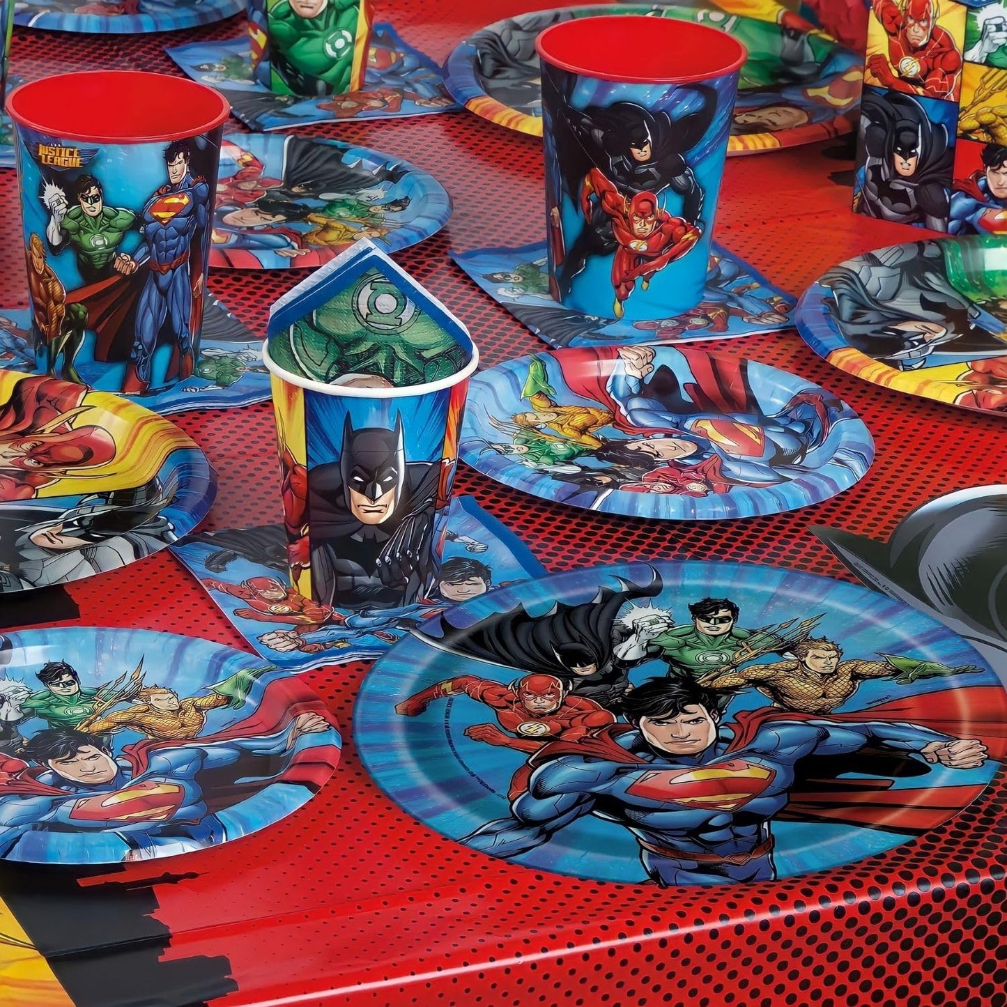 Unique Round Dessert Paper Plates - 7, Justice League, 8 Pcs