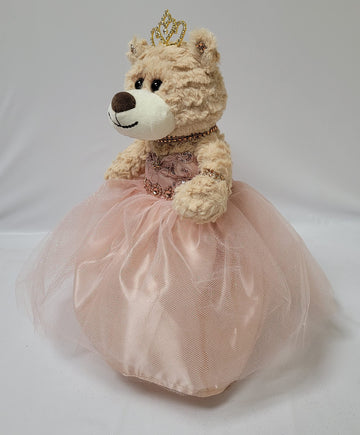 Kinnex Collections Since 1997 12'' Quince Anos Last Doll Teddy Bear With Dress (Centerpiece) ~ Arc09832-30 (Rose Gold)