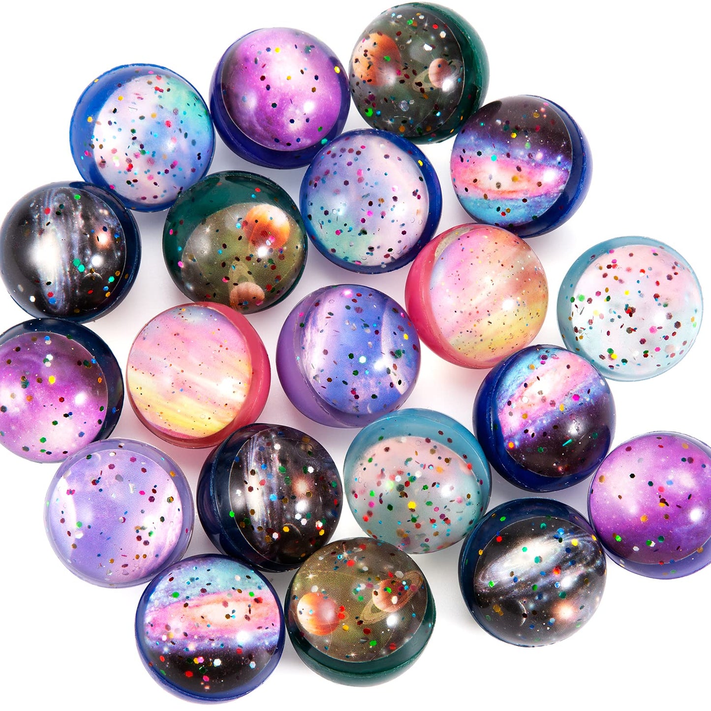 Pllieay 20Pcs Space Bouncy Balls Bulk 32Mm Space Theme For Kids Party Favors, Bag Filling