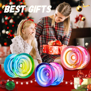 Magicyoyo Crystal Yoyo K2 Pack Of 3, Professional Responsive Yoyo For Kids Beginner, Dual Purpose Yoyos Replacement Unresponsive Bearing For Adults/Advanced+18 Strings+Remover Tool (Crystal Gradient)