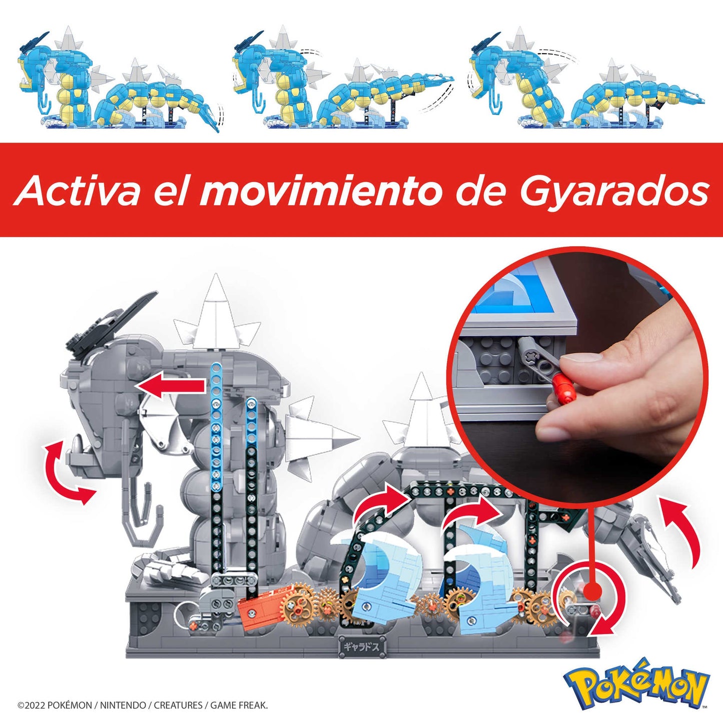 MEGA Pok?mon Building Toys Set Motion Gyarados with 2186 Pieces Moving Mouth and Tail for Kids or mature-themed Collectible
