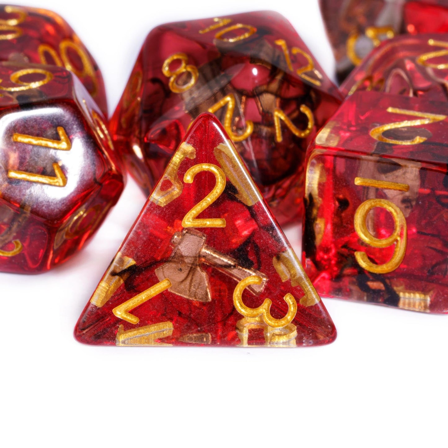 UDIXI 7PCS Polyhedral Dice Set, 7-Die DND Dice Set Filled with Axe for Role Playing Games as Dungeons and Dragons RPG MTG Table