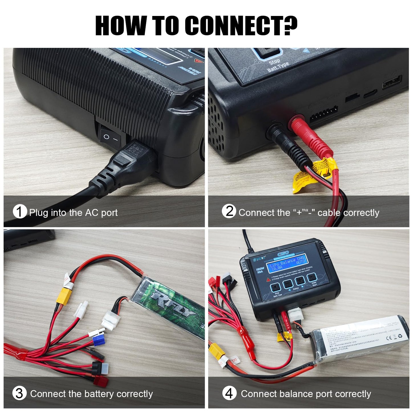 LiPo Battery Charger RC Balance Fast Charger Discharger 150W 10A AC/DC Battery Chargers for 1-6S Life Li-ion LiHV NiCd NiMH PB S